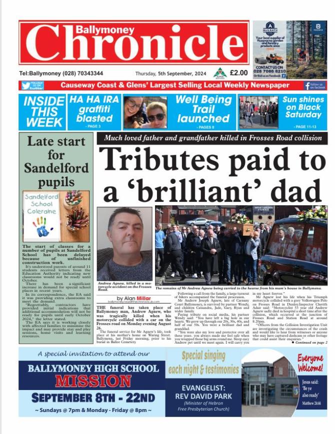 Ballymoney Chronicle in shops now 