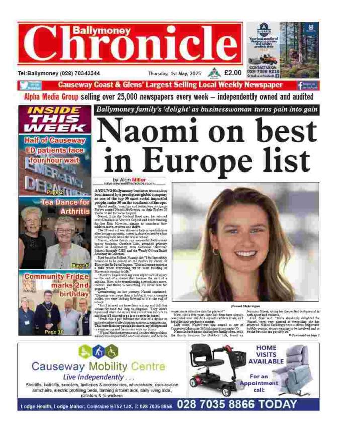 Ballymoney Chronicle, in shops now! 