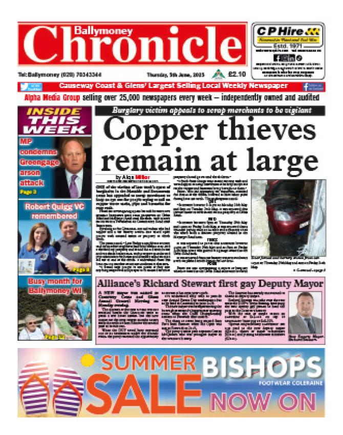 Ballymoney Chronicle in shops now!