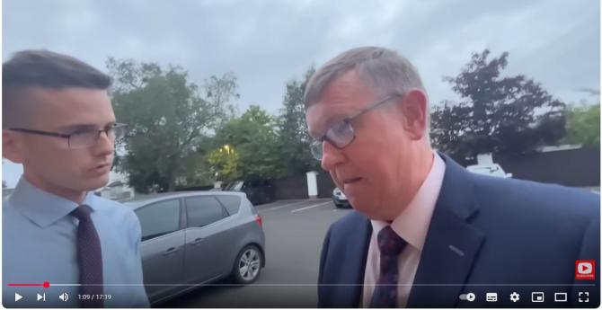 Storey confronted over EA transgender guidance document in car park of Hebron Church 